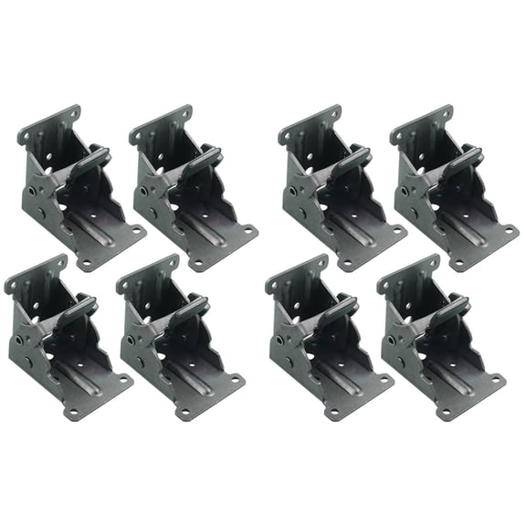 MLINS 8 pcs Collapsible Support Frame Self-Locking Folding Table Chair Leg Brackets Hinges for Home Furniture Leg Folding Hinge Bracket Tool 90 Degree (Black)