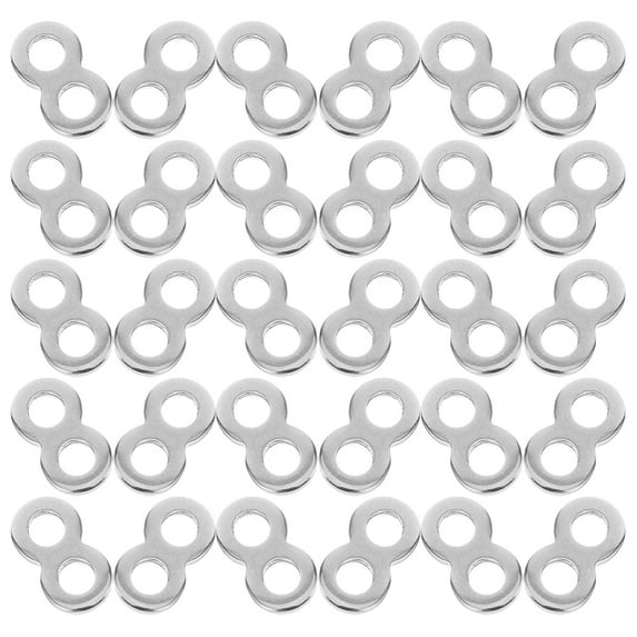 MLINS 80pcs Stainless Steel Flat Connectors Eight Shaped Heavy Duty Fasteners DIY Connector Clasp for Jewelry and Furniture