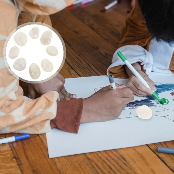 MLINS 8Pcs DIY Painting Stone Drawing Painted Rocks Stones Creative Hand-Painted Pebble