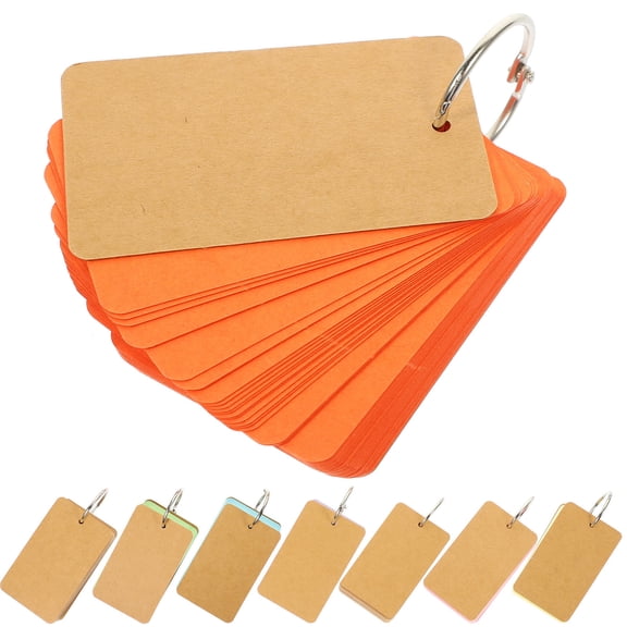 MLINS 8 Pcs Adhesive Stickers Blank Label Card Small Kraft Notepad Office 8.9X4.9CM