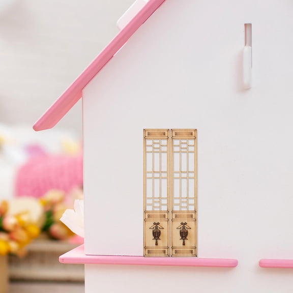 MLINS 8pcs Mini Wood Screens for Dollhouse Decorations Photography Props Miniature House Screen Models Ornamental Mini Screen