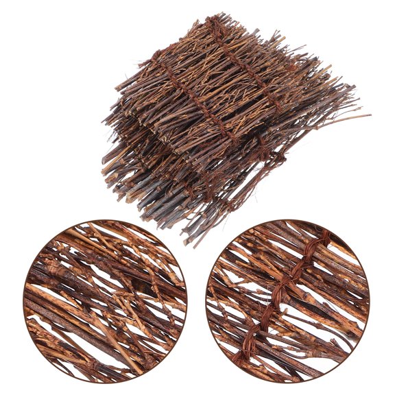 OHOIOLLA Bamboo Fence Mat Miniature Fence For Crafts 9Pcs 11x13in