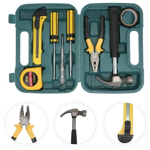 DINHEAROM Repair Hand Tool Kit Yellow 9Pcs 7.1x0.8x0.8in