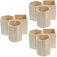 thumbnail image 1 of MLINS 9 pcs Desk Pen Holder Pen Cup Wood Pencil Holder Makeup Brush Cup for Home Office, 1 of 8