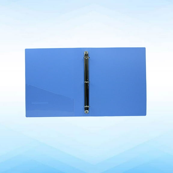 MLINS A4 Size Plastic Lever Arch File Folders Three Hole Folder Shape Document Organizer with Round Rings for School Stationery Accessories (Blue)