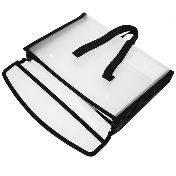 MLINS Large Capacity Accordion File Folder Organizer, Office Filing Box for Documents, Stationery Supplies, Black