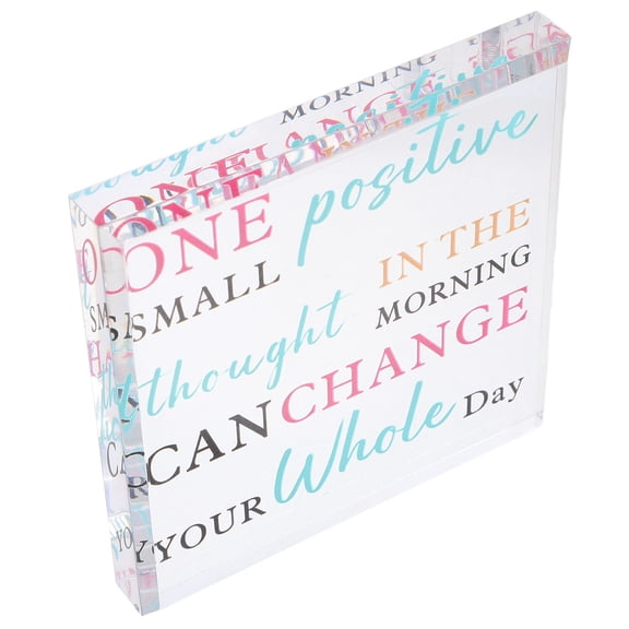 YUYUETIME Transparent Acrylic Sign with Motivational Quote Desk Accessories Office Decor for Desktop