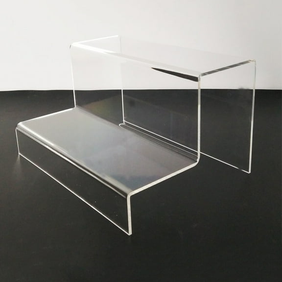 MLINS Acrylic Stepped Display Stand 2-Tier Storage Rack Desktop Organizer Holder for Ornaments Models (24cm)