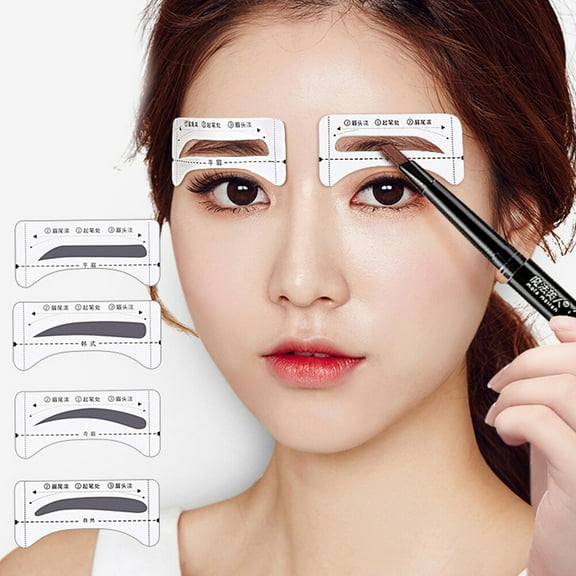 MLINS Adhesive Eyebrow Stencils for Beauty Use Practical Precision Templates with Black Color 10Pcs