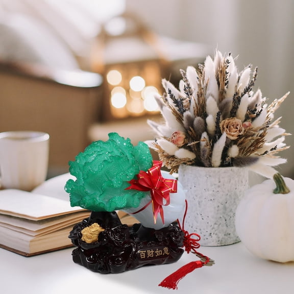 OHOIOLLA Vegetable Shape Chinese Cabbage Decoration Natural Resin 1Pack 7.86x7.66x4.52in