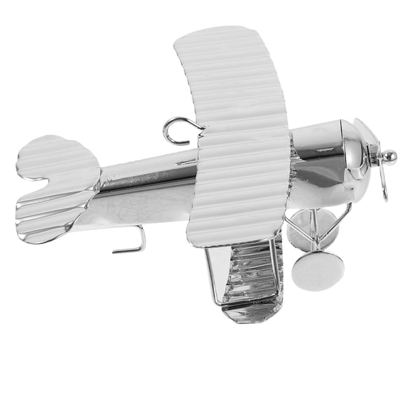 MLINS Airplane Model Ornament Assembled Old Toys Office Silver