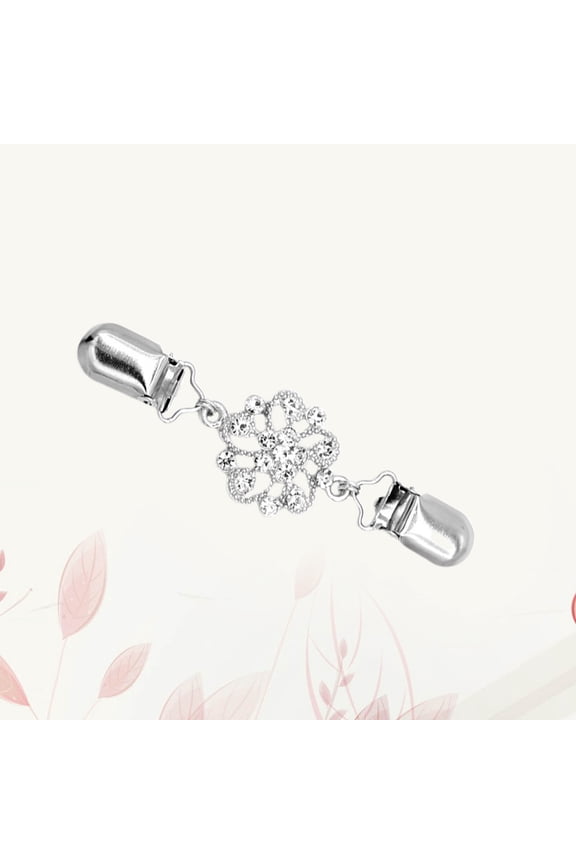 1Pc Durable Alloy Rhinestone Sweater Clip Shawl Connection Buckle for Jackets and Sweaters