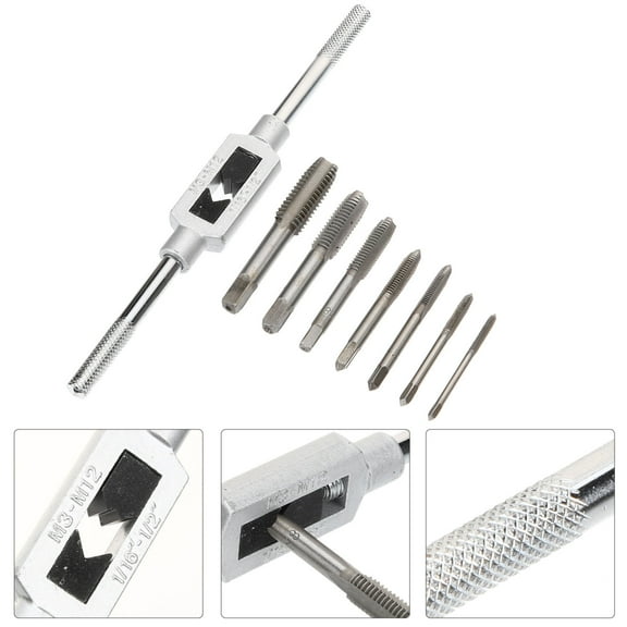 MLINS Alloy Steel Tap and Die Set for Outdoor Use Precision Threading Tool for Machinery and Furniture Silver Finish