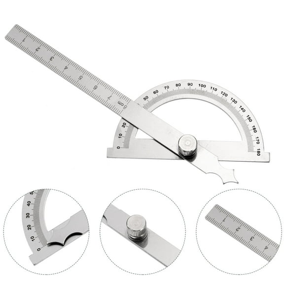 MLINS Angle Protractor Angle Finder Ruler Two Arm Stainless Steel Protractor