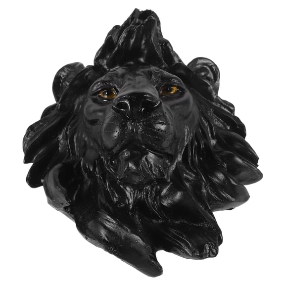 MLINS  Animal Head Sculpture Bull Skull Lion Wall Decor Office Black