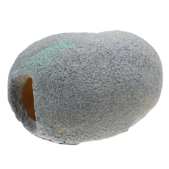 MLINS Aquarium Hideaway Rocks for Small Fish Shrimps to Breed Play and Rest Fish Tank Ornaments Hideout Stone for Betta Dark Grey