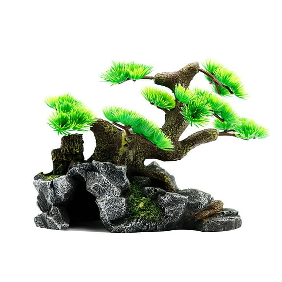 MLINS Aquarium Mountain View Stone Ornament Elegant Fish Tank Decor 17*11cm