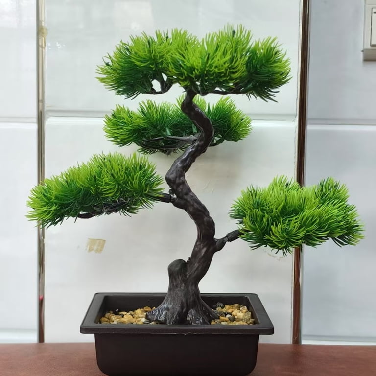 MLINS Artificial Bonsai Tree Realistic Potted Pine for Office Desk  Decoration Faux Japanese Pine Bonsai for Bookshelf Window and Tabletop  Display - Walmart.com