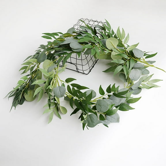 MLINS  Artificial Rattan Fake Eucalyptus Branches Decoration Vines Green
