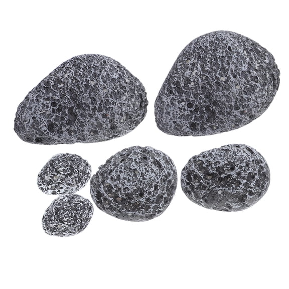 MLINS Artificial Foam Rocks for Flower Arrangements Grey Realistic Decorative Stones for Indoor and Outdoor Use 6pcs