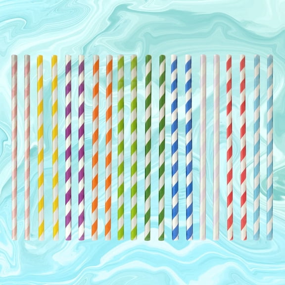 MLINS Assorted Color Paper Drinking Straws for Parties and Home Use Durable and Eco Friendly 250pcs