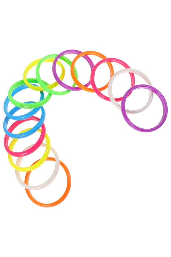 Assorted Color Plastic Bangle Bracelets for Women Rave Trinkets and Festival Jewelry Decoration 14pcs