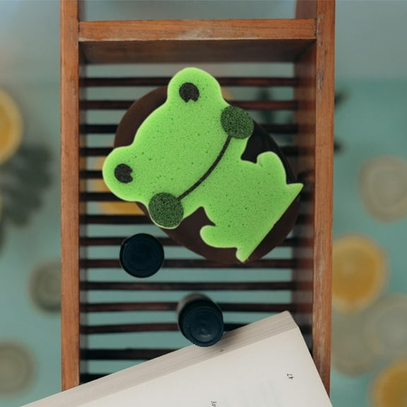 MLINS Baby Bath Sponge with Cute Animal Designed Adorable Frog Sponge Bath Sponge Kids Bath Sponge Bath Sponge for Baby Small Baby Sponge for Bathing Shower Scrubber