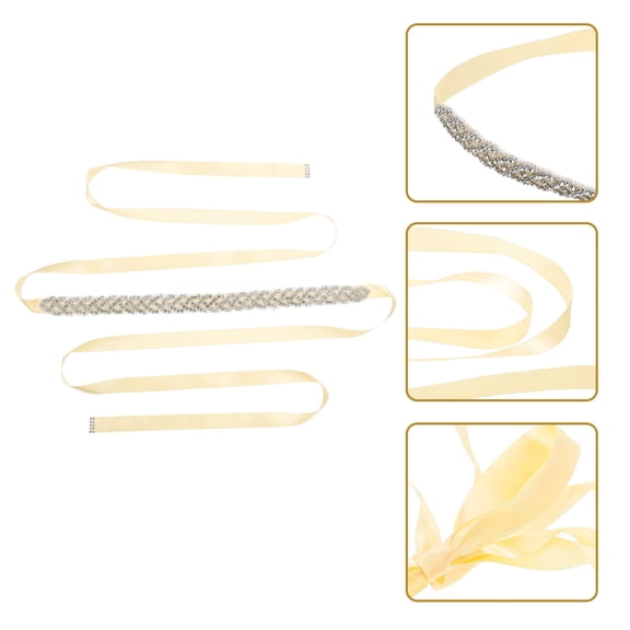 DINHEAROM Shiny Wedding Belt Rhinestone For Women 1Set