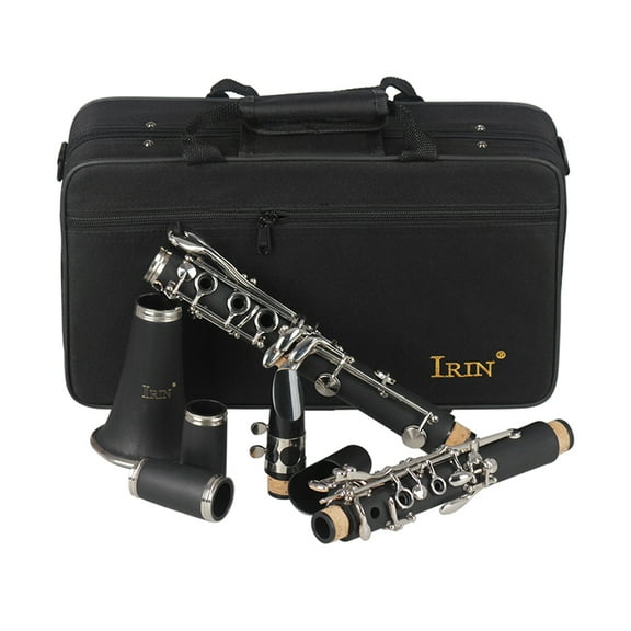 MLINS Bakelite Clarinet Graded Examination Simple Funny Bakelite Clarinet for Beginners (Black IN560)