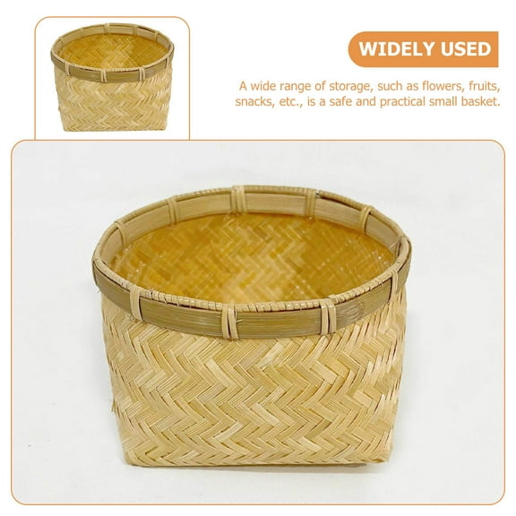 DINHEAROM Khaki Woven Basket For Tea Sets 1Set 5.1X5.1X3.1In