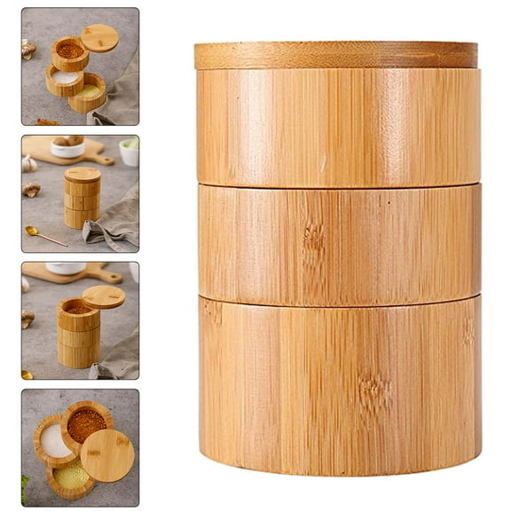 MLINS 3-Tier Rotating Spice Organizer Box, Multifunctional Kitchen Seasoning Storage Container for Easy Access and Space Saving