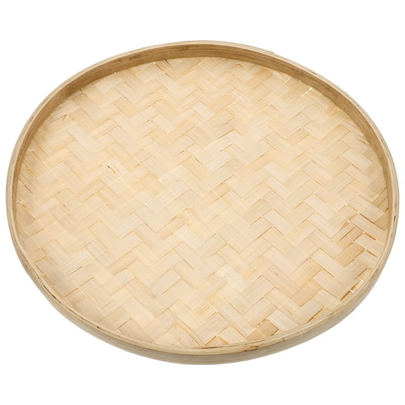 MLINS  Bamboo Woven Dustpan Tea Leaves Sieve Fire Pit Cover Round For Patio