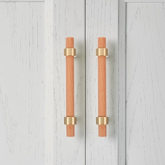 MLINS Wooden Cabinet Handle Cupboard Door Pull Grip for Furniture, Wood Door Hardware Decor