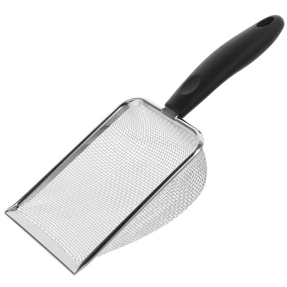 MLINS Beach Mesh Shovel with Fine Sand Filter for Collecting Shells Black Portable and Reusable 7.8 Inches