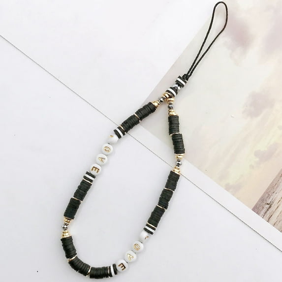 MLINS Beaded Phone Lanyard Made of Polymer Clay for Phone with Assorted Color and Delicate Charms 4Pcs