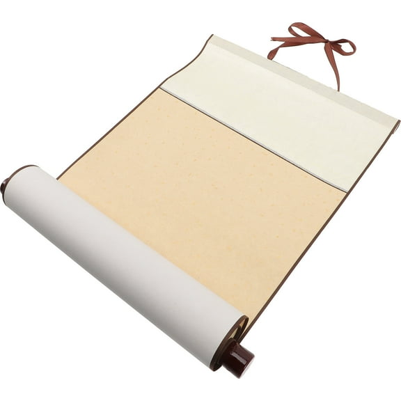 MLINS Beige Blank Calligraphy Paper Scroll for Painting Use Made of Premium Paper Perfect for Home and Office Decoration 15.7 Inches