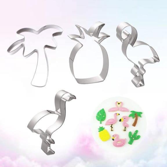 MERRYHAPY Cookie Molds Stainless Steel Coconut Tree Shape Diy Lovers Baking 1Set 7.0x3.1x0.6in