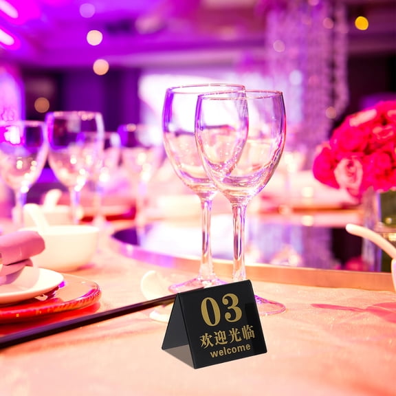 MLINS Black Acrylic Table Numbers Reusable Double SidedMarkers for Decoration 10 Pieces Number 110