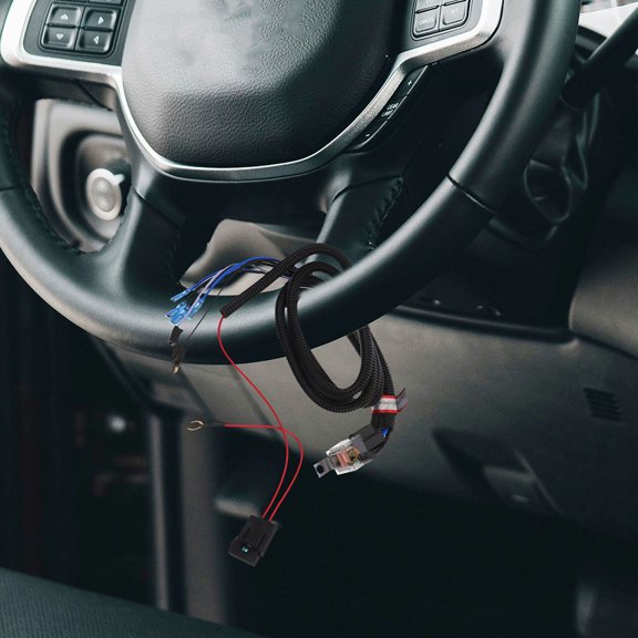 MLINS Black Car Horn Wiring Harness with Plastic Copper Material for Reliable 24v Horn Modification