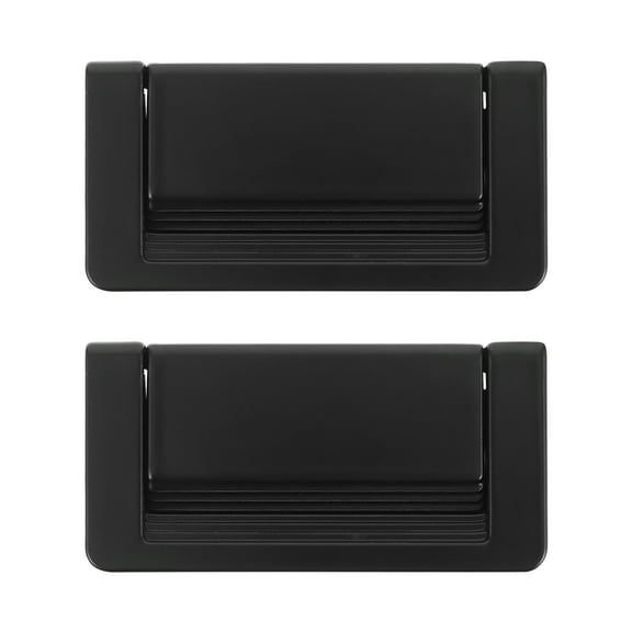MLINS Black Flush Mount Hidden Cabinet Door Handle Zinc Alloy Invisible Drawer Pull For Kitchen Bathroom Wardrobe Recessed Door Knob For Modern Home Decor