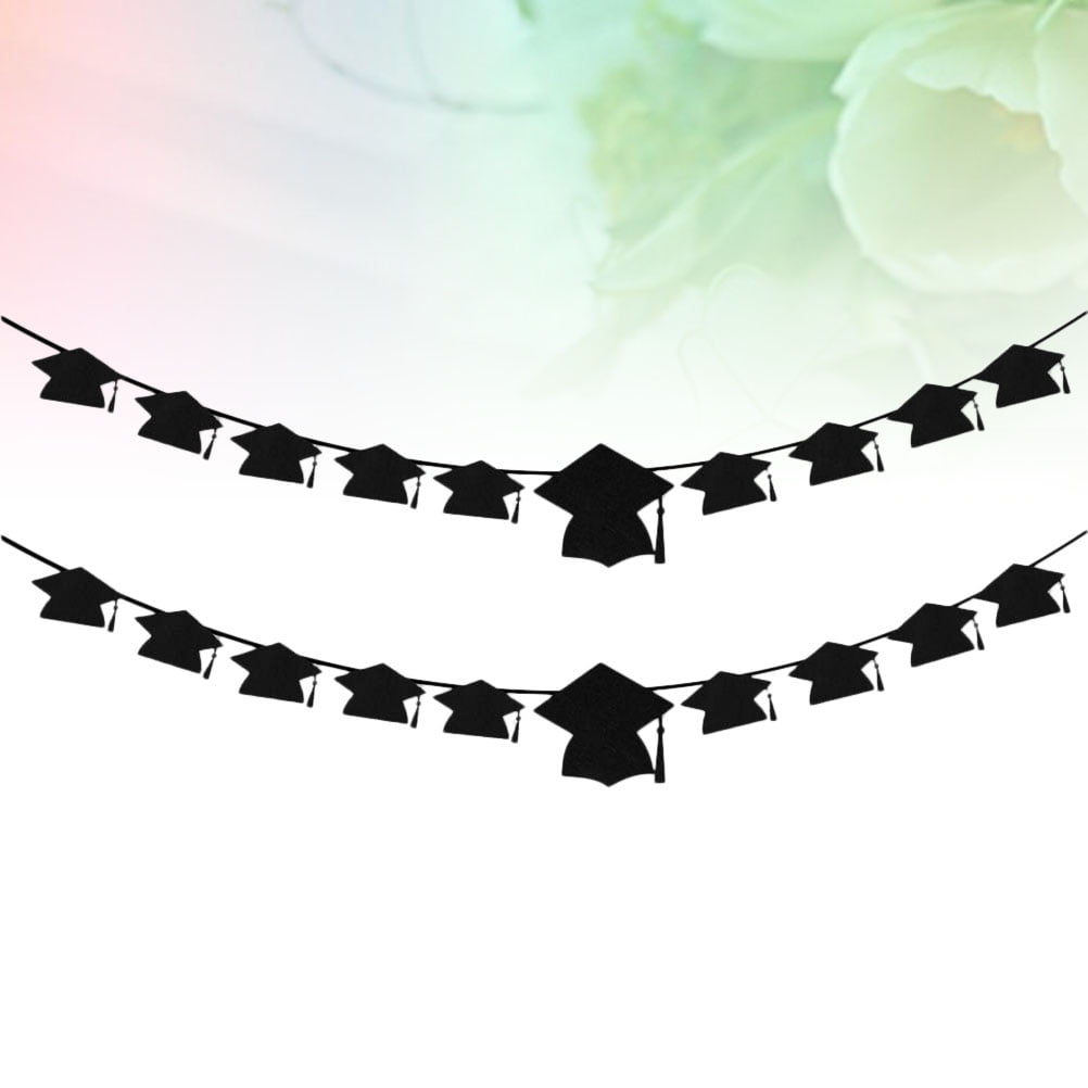 Graduation Batten MLINS Black Graduation Banner Fabric Bachelor Bunting Party Decoration ...