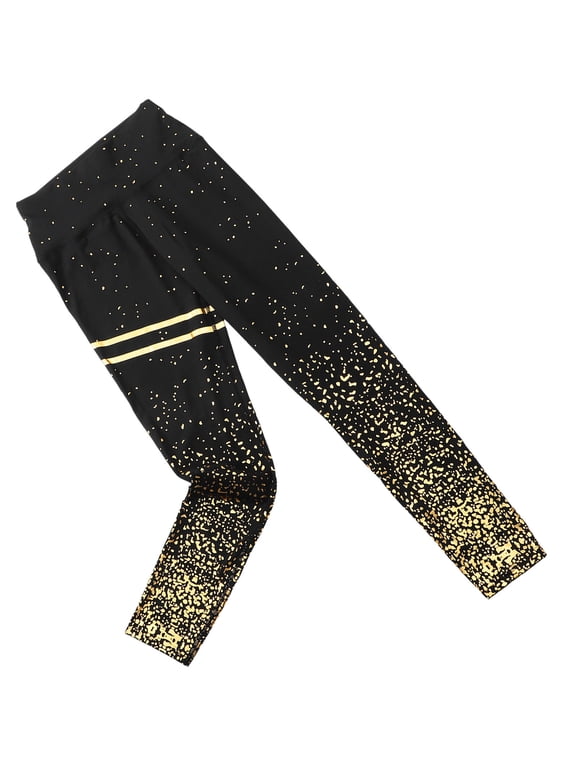 Women's Black Fitness Leggings and Workout Pants Set, Comfortable Polyester Activewear for Exercise and Gym
