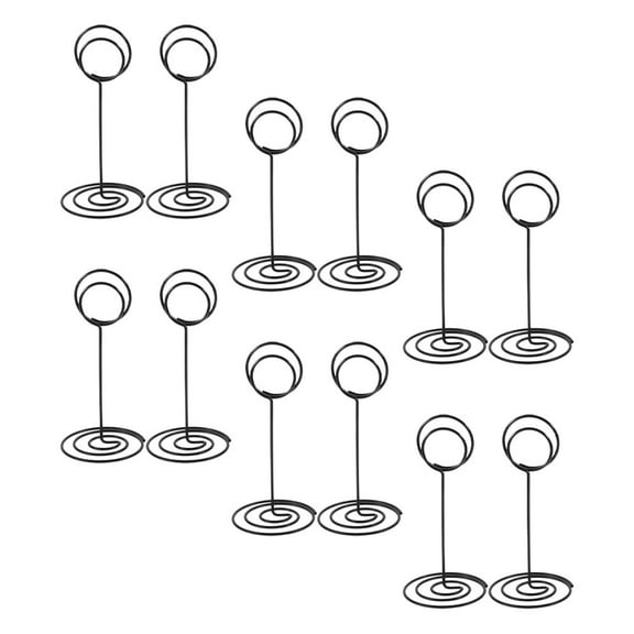 MLINS Black Metal Table Number Holders for Home Photo Memo Card Stand Portable 12Pcs