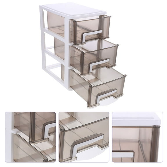 MLINS Black Plastic Drawer Organizer with Simple Design for Storage Use Create Maximum Space in Small Areas 3 Layers