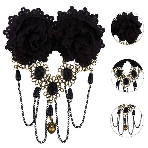 MLINS Black Stainless Steel Hair Clip for Decoration Lightweight and Comfortable Halloween Party Accessory 0.5 inch