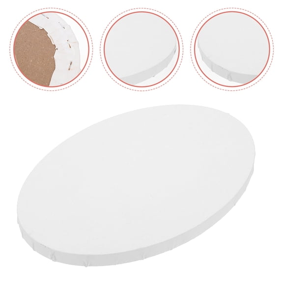 MLINS Blank Canvas Frame Mini Canvases for Painting Oval Big White