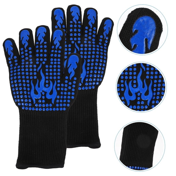 FELTECHELECTR Silicone Oven Mitts 1 Pair Non- Gloves for Baking, Microwave, Outdoor BBQ Cooking
