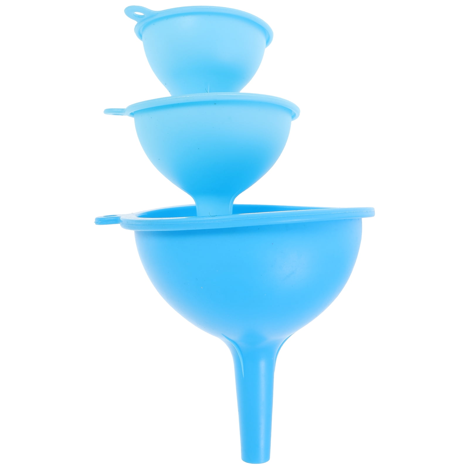 MLINS Blue Silicone Cone Shaped Funnel for Home Use MultiFunctional Kitchen Oil and Liquid Transfer 3Pcs