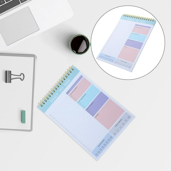 MLINS Blue Tear Off planner Notepad for Daily Schedule with Paper Material Portable and Decorative A5
