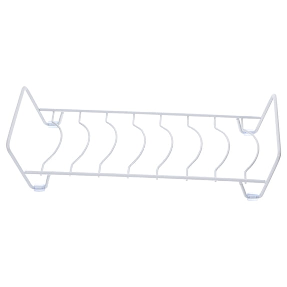 MLINS White Kitchen Dish Drying Rack with Bottle Holder and Drain Tray, Compact 35x13x8CM Storage Organizer for Countertop